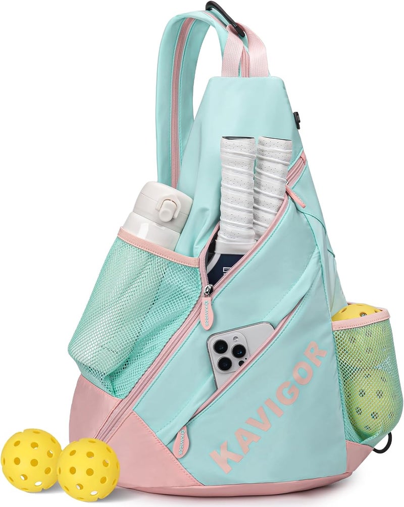 KAVIGOR 2025 Pickleball Sling Bag, Convertible Ultra-Light Backpack with Skin-Soft Fabric & Wet/Dry Pocket, Fits 4 Paddles + Gear - Image 1